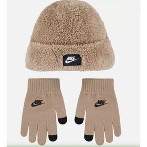 Nike Cozy Peak Sherpa Beanie Gloves Set Youth NWT